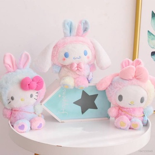 Sanrio Semana Santa Serie Juguetes De Felpa Cinnamoroll My Melody Hello Kitty Rabbite Vestir Muñecas De Peluche Regalo Para Niños8