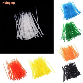 Risingmp (¥) 100pcs 3x100mm Nylon plástico colorido Cable organizador de alambre cremallera lazo correa