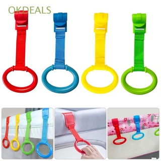 OKDEALS 1/4PCS Pull Ring Pendants Baby Crib Hook For Playpen Help Baby Stand Hanging Ring General Use Bed Rings Baby Toys/Multicolor