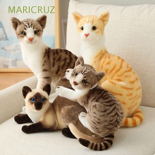 MARICRUZ Birthday Gift Plush Doll Kids Pet Toys Simulation Cat 45cm Lifelike Home Decor American Shorthair Siamese Cat Soft Pillow Stuffed Lying Cat