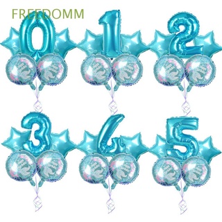 FREEDOMM 5pcs Inflatable Helium Balloon Home Decor Mermaid Aluminum Foil Happy New Year Digital Air Balloons DIY Gifts Birthday Party Supplies Hot Donut Printing 32inch
