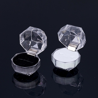 Mini 2 colores opciones de joyería paquete anillo pendientes caja acrílico transparente embalaje de boda caja de joyería (5)