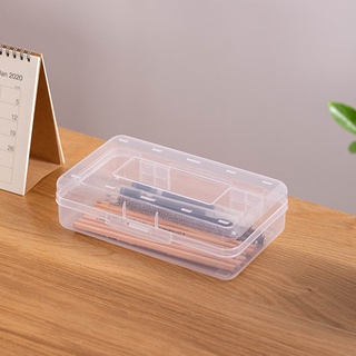 caja de papelería de gran capacidad apilable diseño anti-sucio transparente kid caja de lápices para la escuela (6)