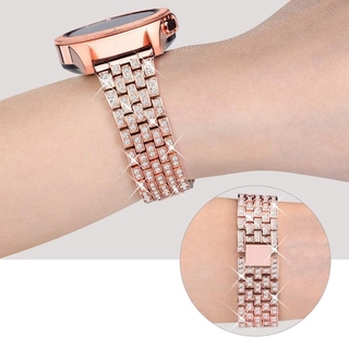 20 mm 22 mm señoras de acero cristal diamante correa para samsung galaxy watch activo 2 40 mm 42 mm 44 mm 46 mm moda metal pulsera reloj banda