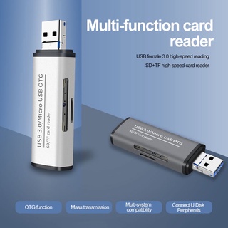 【 Ready stock 】 Portable USB 3.0 Card Reader Support SD/TF Memory Card OTG2.0