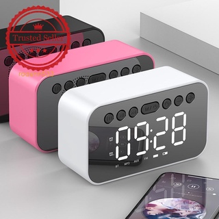 Led pantalla Digital espejo Digital despertador Radio USB Dual Bluetooth altavoz con alarmas I0Q1