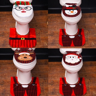 *largelookqd* 2pcs navidad decoración de navidad santa asiento de inodoro cubierta de alfombra de baño conjunto de venta caliente (1)