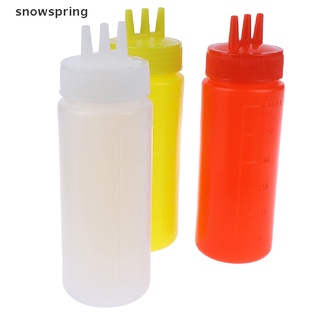 Snowspring 3 Hole Squeeze Bottle Sauce Vinegar Oil Ketchup Gravy Cruet Condiment Dispenser CL (1)