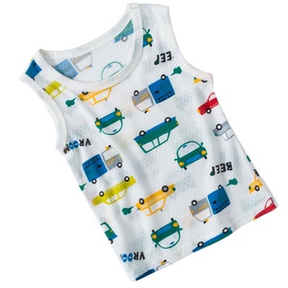 JE Kids Baby Tank Top T-Shirt Cartoon Print O-Neck Sleeveless Undershirt Mesh Vest (5)