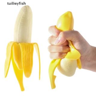 tuilieyfish banana squishy juguetes exprimir antiestrés novedad juguete alivio del estrés descompresión cl