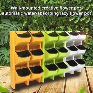 Self Watering Flower Pot Stackable Vertical Planter Wall Hanging Durable For Garden Balcony