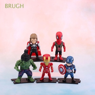 BRUGH Spiderman Action Figure Captain America Desktop Decoration Avengers Figures Toy Model Toy Kids Toys PVC Hulk Children Gift Anime Doll