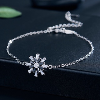 pulsera clásica con diseño de flor negro y blanco para mujer joyería a la moda brazalete cadena cadena