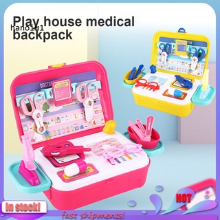gjj_16pcs kid pretender juego doctor herramienta médica kit maleta playset juguete educativo