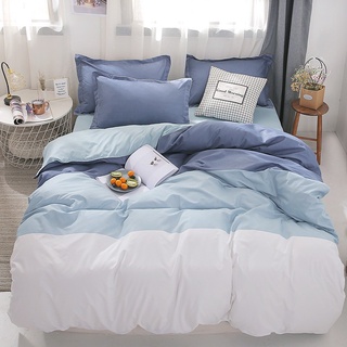 Yc artikel tidur GDMM juego de ropa de cama 4 en 1 Color azul funda de edredón sábana plana funda de almohada