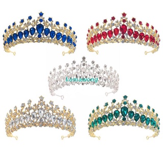kom jeweled queen corona diamantes de imitación coronas de boda y tiaras para las mujeres disfraz fiesta accesorios para el cabello con piedras preciosas