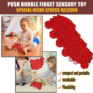 [nevada1] Animal Crab Push Bubble Fidget sensorial juguete autismo necesidades especiales aliviador de estrés (8)