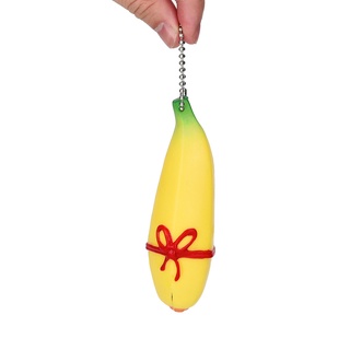 babyya novedad squishy divertido silicona banana squeeze juguete alivio del estrés juguete llavero