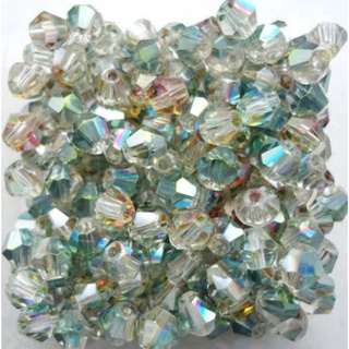 4 Mm 100 Cuentas En Forma De Diamante Punta De Cristal De Color Perlas Borla Pendientes Colgante DIY Horquilla Adulto Con Tejida Je