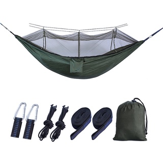 Outdoor 210T Nylon Camping Hammock Removable Mosquito Net Hammock for Camping Travel Sleeping
