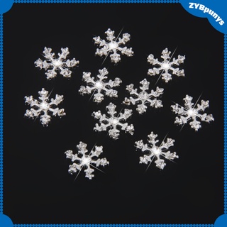 10 pzs apliques de cristal de copo de nieve de 14 mm adornos para tarjetas de navidad