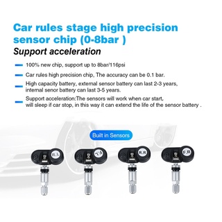 12v usb neumático sistema de monitoreo de presión del coche tpms pantalla lcd alarma de presión con atmósfera alerta lámpara sensor interno (3)