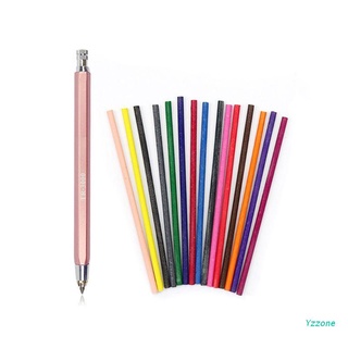 yzz 15 colores recambios de plomo mecánico de carbón lápiz para boceto pintura dibujo escuela oficina suministros papelería