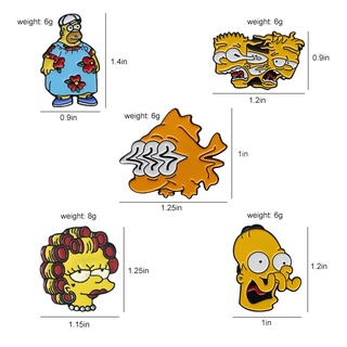 « Los Simpsons Divertidos » Lindo Esmalte Pines Creativos Insignias De Dibujos Animados Broche Denim Chaqueta De Solapa Personalidad Mochila Accesorios (8)