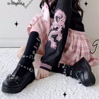 Zapatos Lolita Estilo Little Bat Bowknot Demon Dark Goth Punk Plataforma Cosplay zapatos De tacón Alto (Bigsale) (1)