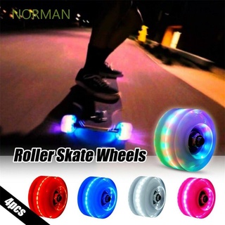 Norman 4 unids/Set ruedas de Skate Skateboards Quad Roller Skate rueda suministros deportes al aire libre luminoso 58mm*32mm Light Up Skate accesorios rodamientos instalados/Multicolor