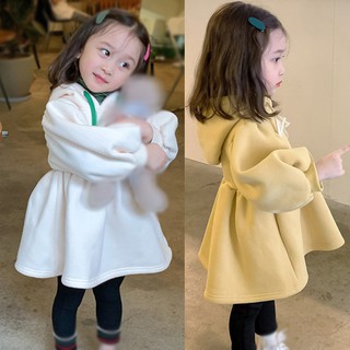 Babyhshow sudadera con capucha gruesa De lana Estilo Coreano Para niñas