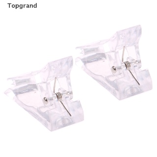 Topgrand 2Pcs Transparent Nail Tips Clips Finger Nail Extension Plastic Clamps Nail Tool .
