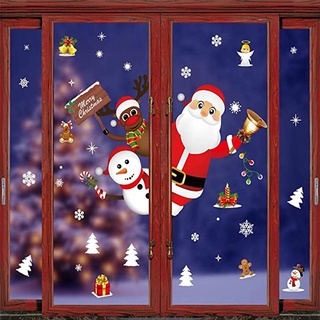 30X90Cm navidad PVC extraíble Santa copo de nieve cristal pared ventana pegatinas/ año nuevo decoración de la casa de navidad (2)