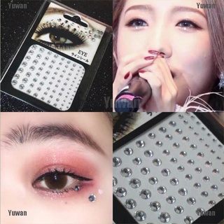 <yuwan> pegatina de cristal para la cara, diseño de ojos, joyas del cuerpo, festival, tatuaje temporal, brillo (1)