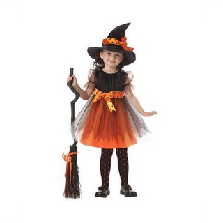 Disfraz de halloween para niños cosplay disfraz para niños bruja cosplay disfraces de escenario/Colar (1)