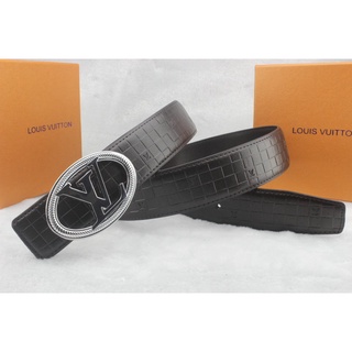 Lv Louis Vuitton Cinto De cuero negro Formal para hombre (4)