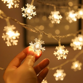 led copo de nieve cadena de luces guirnalda gypsophila luces árbol de navidad fiesta luz