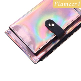 [Flameer1] cartera de mujer Bifold con bolsillo para monedas, llavero, color morado (4)
