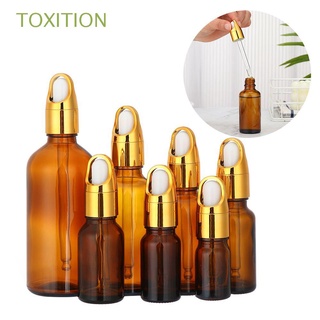 TOXITION 5ML-100ML 5ML-100ML Refillable Bottle Dropper Cap Brown Drop Bottle Refillable Accessories Cosmetic Bottles Portable Travel Home Office Essential Oil Glass Container