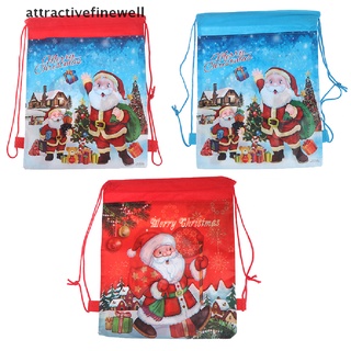 [atractivefinewell] regalos de navidad bolsa de caramelo santa claus cordón bolsa mochila regalos de navidad titular