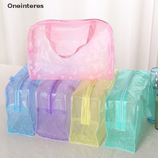 [oneinteres] bolsa de almacenamiento de cosméticos impermeable de pvc para mujer floral transparente bolsa de lavado.