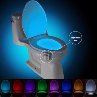 *8.30* smart pir sensor de movimiento asiento de inodoro luz de noche 8 colores impermeable retroiluminación