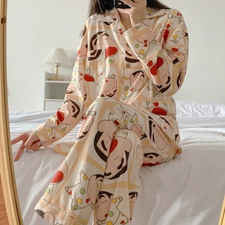 Ins pijamas mujeres primavera y otoño Crayon manga larga