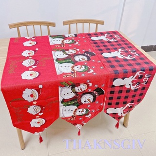 Thaknsgiv Tranquillt mantel De algodón bordado rojo De 180x33cm/Cervos/papá Noel/árbol