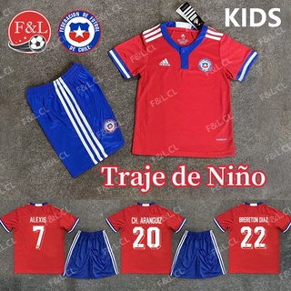 【Logística rápida】2021 2022 Chile Niño Child Kids Laroja BRERETON DIAZ 22 Home Soccer Jersey Camiseta de fútbol Football shirts
