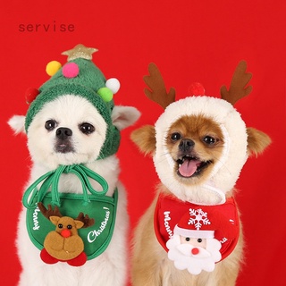 Servise Mascota Sombrero De Navidad Perro Gato Saliva Toalla Babero Vestir Suministros