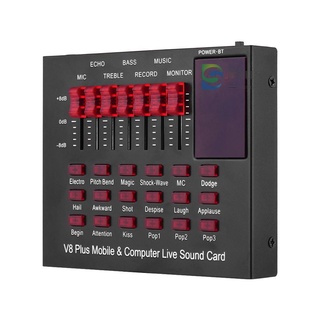 V8plus tarjeta mezcladora De sonido con sonido Cambiador De Voz Para sonido Vivo con efectos De sonido