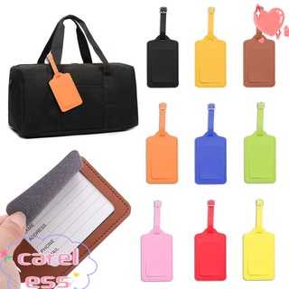CARELESS Personality Luggage Tag Travel Supplies Baggage Claim Suitcase Label Bag Accessories Portable Leather Handbag Pendant ID Address Tags/Multicolor