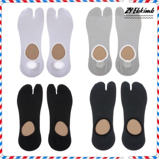 4 Pairs Cotton Split 2 Toe Socks Antiskid Japanese Geta Tabi Socks Free Size