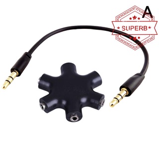 3.5 mm auriculares audio aux divisor 1 macho hembra 5 puertos cable a z9e8
